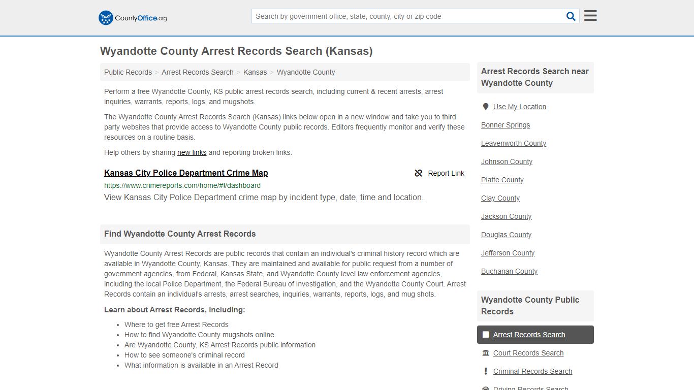 Arrest Records Search - Wyandotte County, KS (Arrests ...