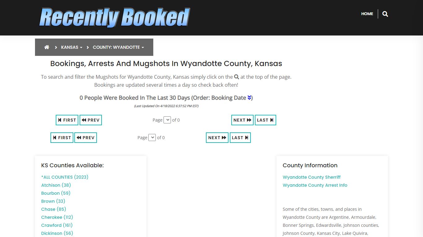 Recent bookings, Arrests, Mugshots in Wyandotte County, Kansas